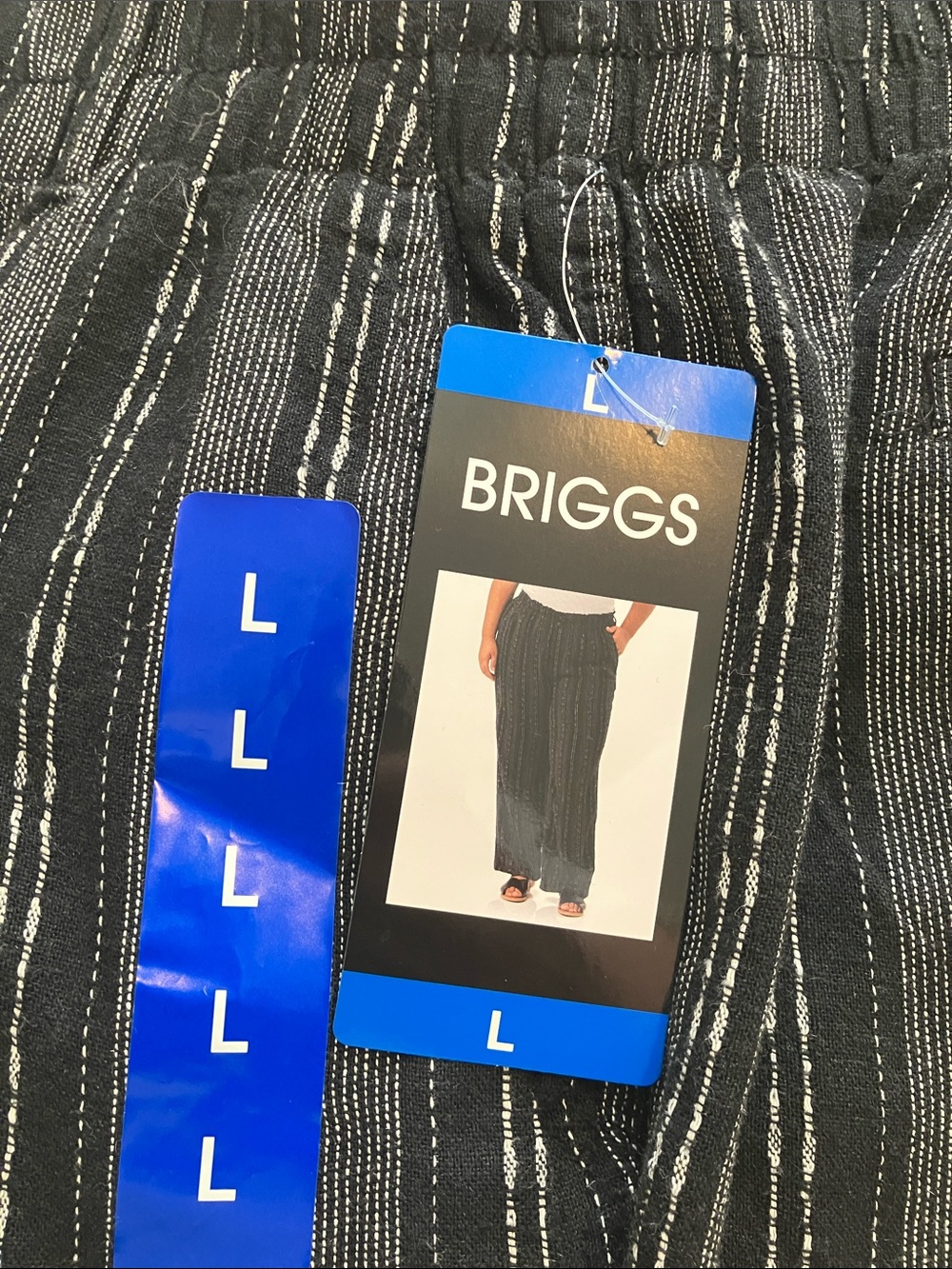 Briggs Linen-blend Striped Pull On Pants NWT - Picture 5 of 5